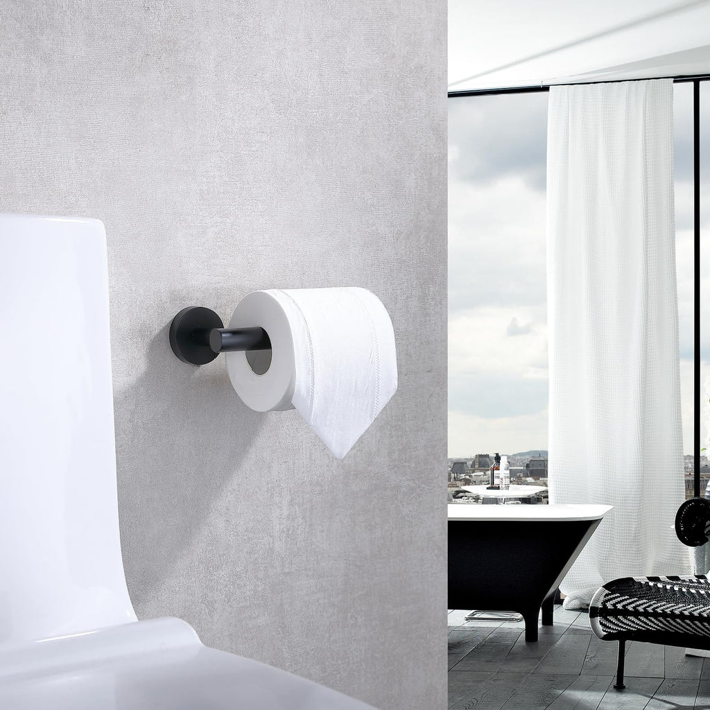 TASTOS Toilet Paper Holder SUS304 Stainless Steel Round - Matte Black / 2 view 4
