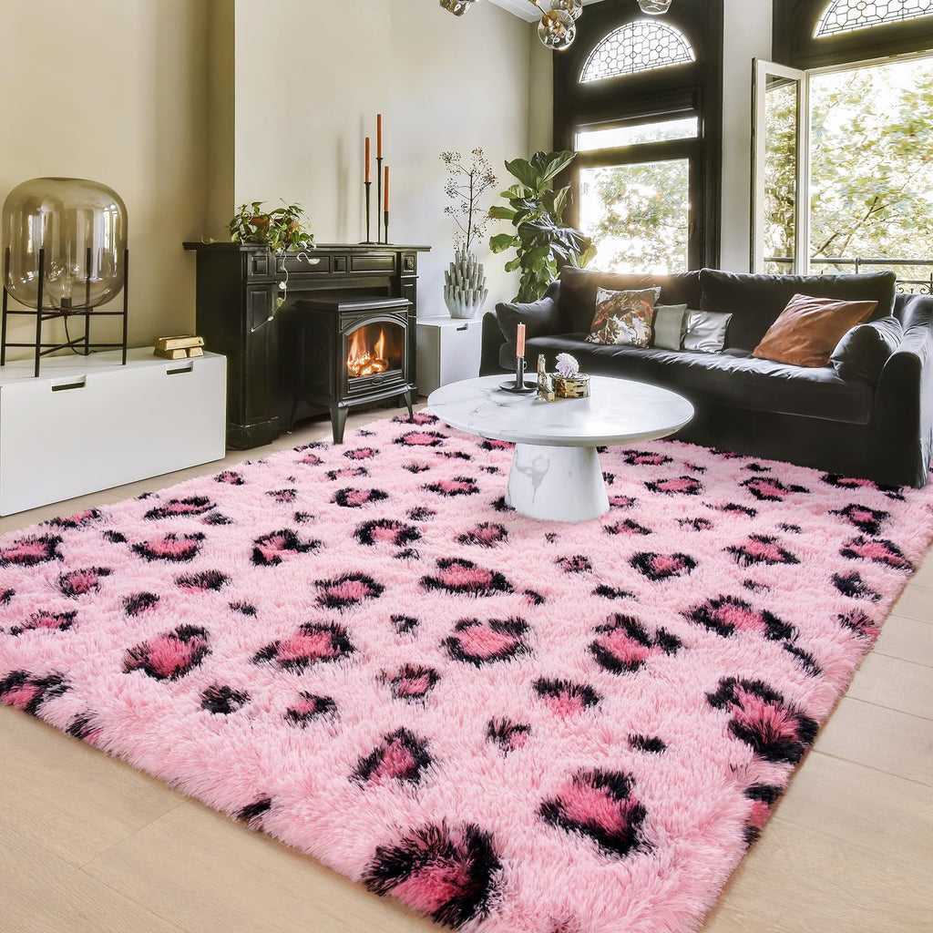 Amearea Leopard Area Rug - Pink / 5' x 8' (Rectangular) view 8