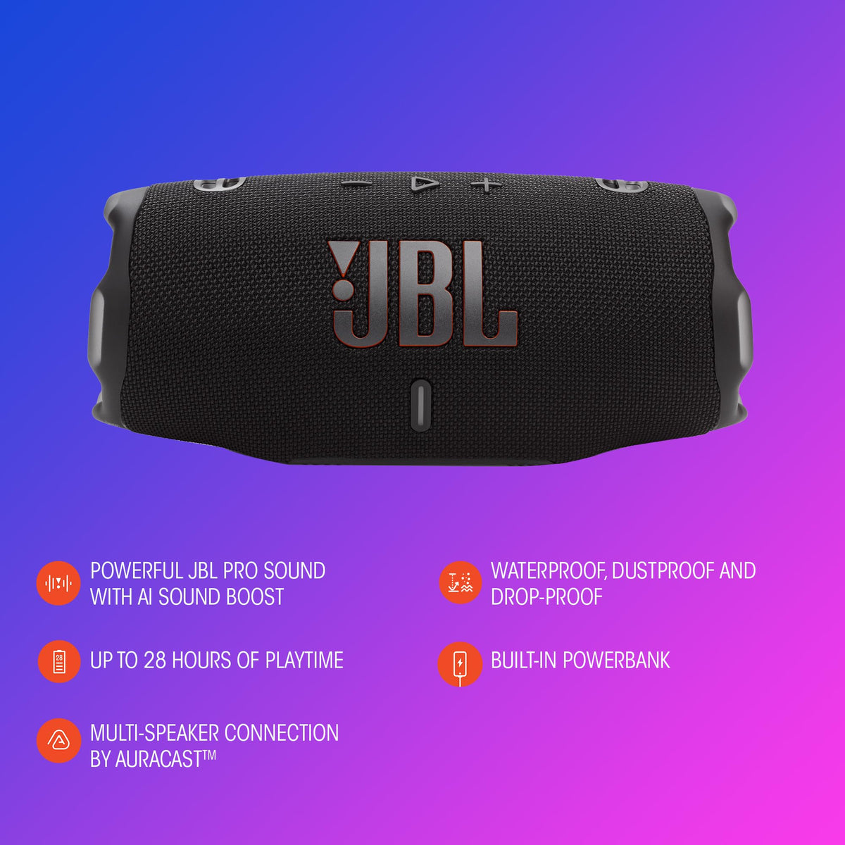 JBL Charge 6 Portable Bluetooth Speaker, Waterproof, Drop-Proof - view 9