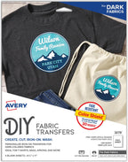 Avery Printable Heat Transfer Paper for Dark Fabrics, 8.5" x 11", Inkjet Printer Compatible