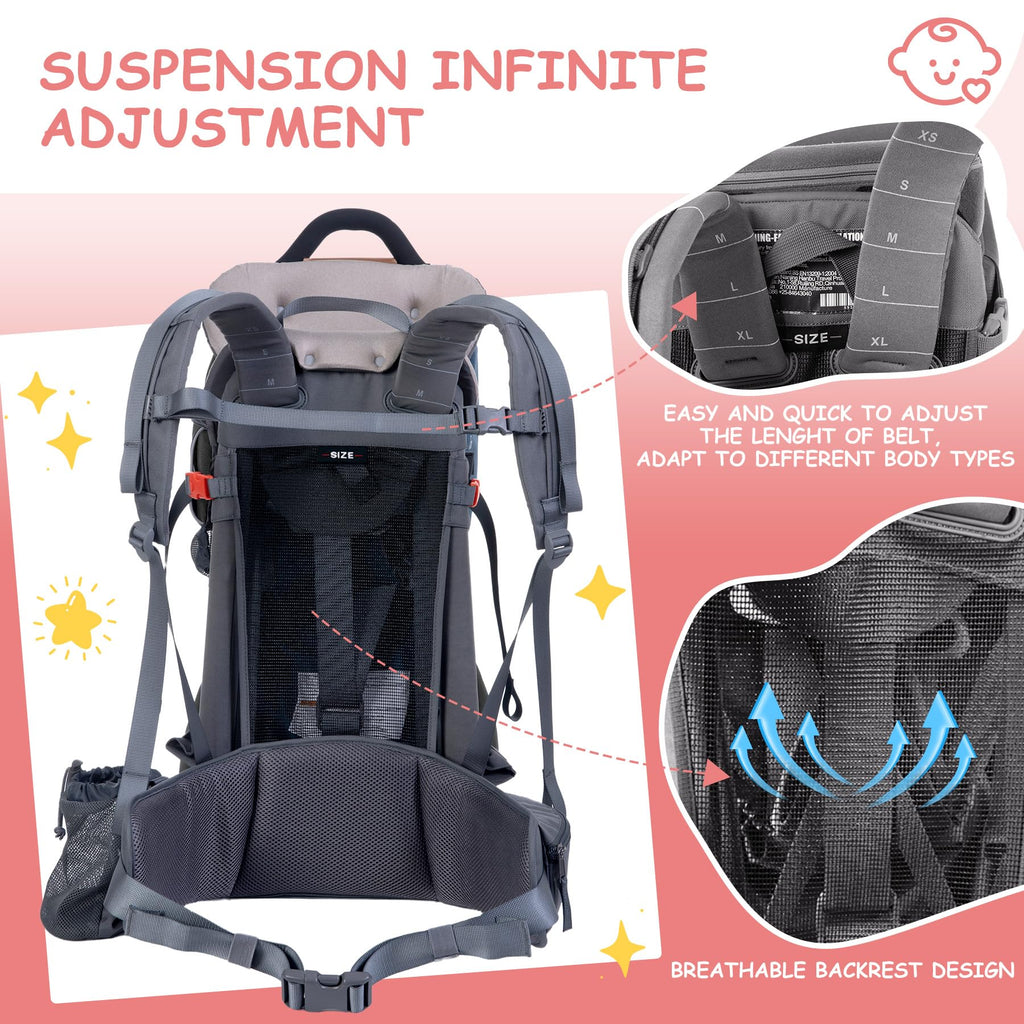 WIPHA Toddler Hiking Backpack Carrier - Black view 2