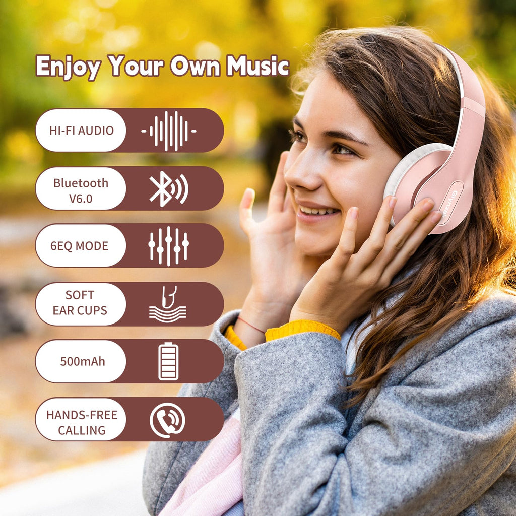 Glynzak Wireless Bluetooth Headphones Over Ear V6.0