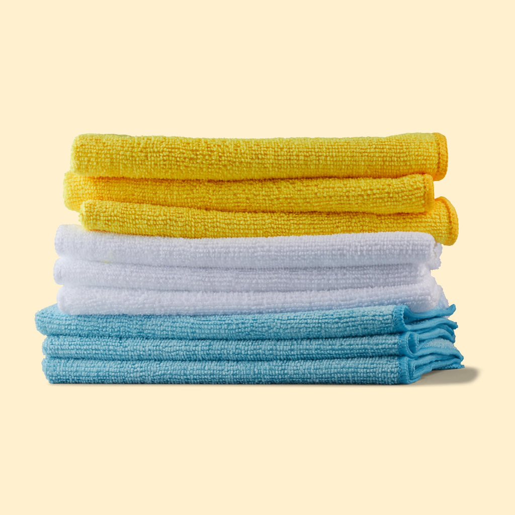 Amazon Basics Microfiber Cleaning Cloths, Ultra Absorbent, Lint Free, Streak Free, Non-Abrasive, Reusable and Washable