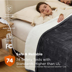 Bedsure Heated Blanket Twin Size, Electric Blanket with Preheat, Dark – Grey (BS-200B)