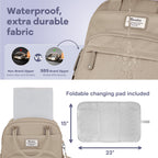 RUVALINO Baby Diaper Bag Backpack with Changing Pad, Waterproof, Clay (168)