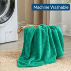 BEDELITE Travel Blanket with Bag, Jacquard Fleece Blanket 65"x40" - Teal view 8