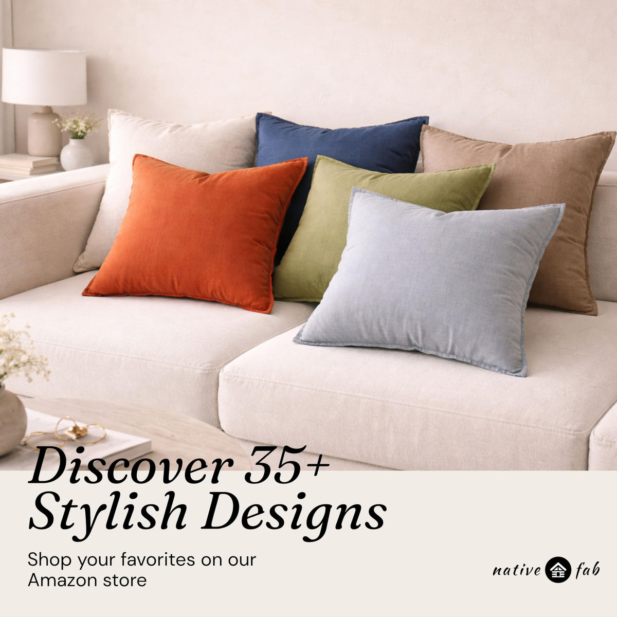 Native Fab Throw Pillow Cushion Cover for Sofa Couch Bed Comfort - Solid, White / 16" x 16" (Pack of 2) view 4