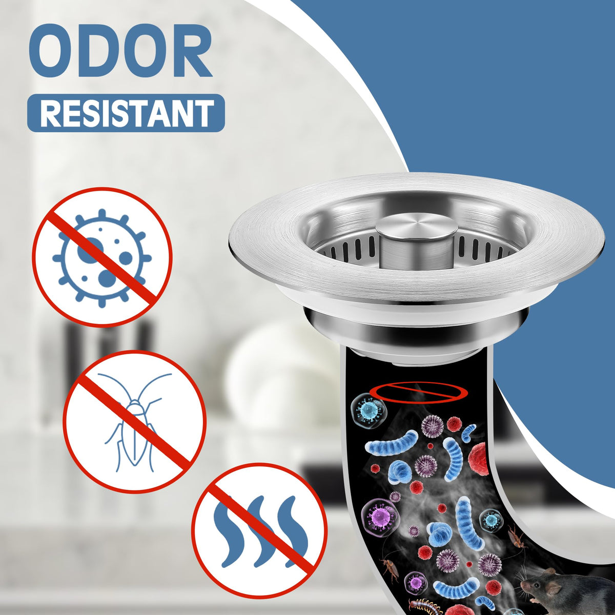tgosomt Kitchen Sink Drain Strainer and Stopper - view 4