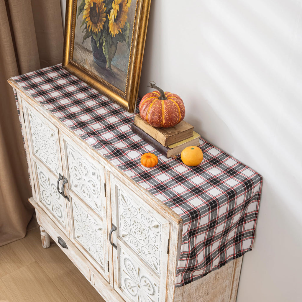 AQOTHES Plaid Fall Thanksgiving Table Runner - view 17