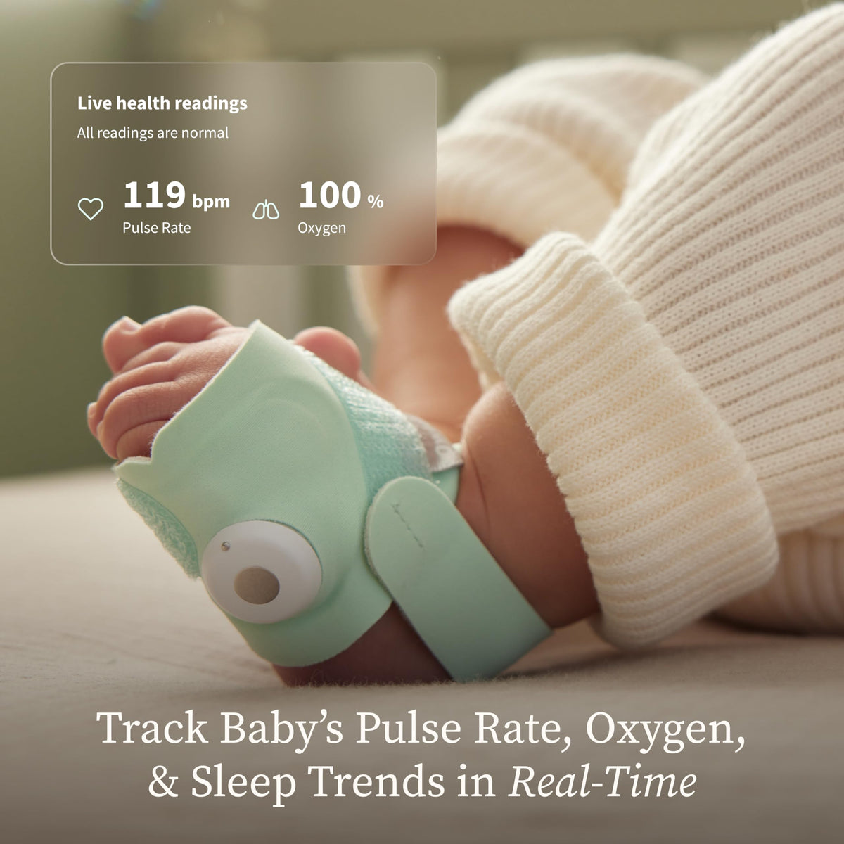 Owlet Dream Duo 3 Smart Baby Monitor System, Dream Sock + 2K HD Camera