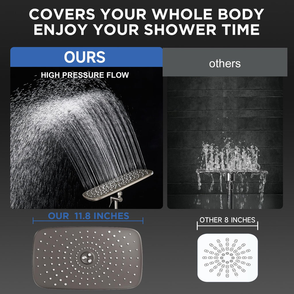 Veken Starlight 11.8" High Pressure Shower Head with Handheld, Easy Install (SHC5V417)