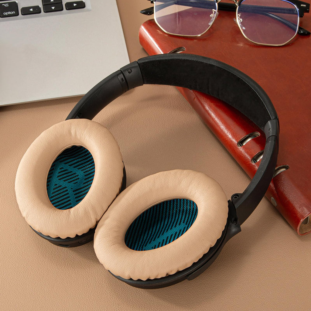 Aurivor Replacement Ear Pads for Bose QuietComfort QC35 QC25 QC15 QC2 Headphones - Beige view 7