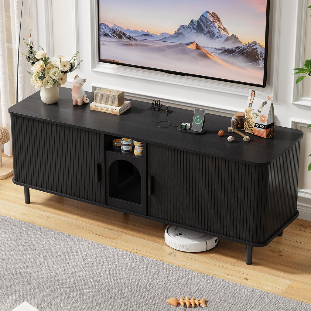 ONBRILL 65 Inches Cat Litter Box Enclosure for 2 Cats