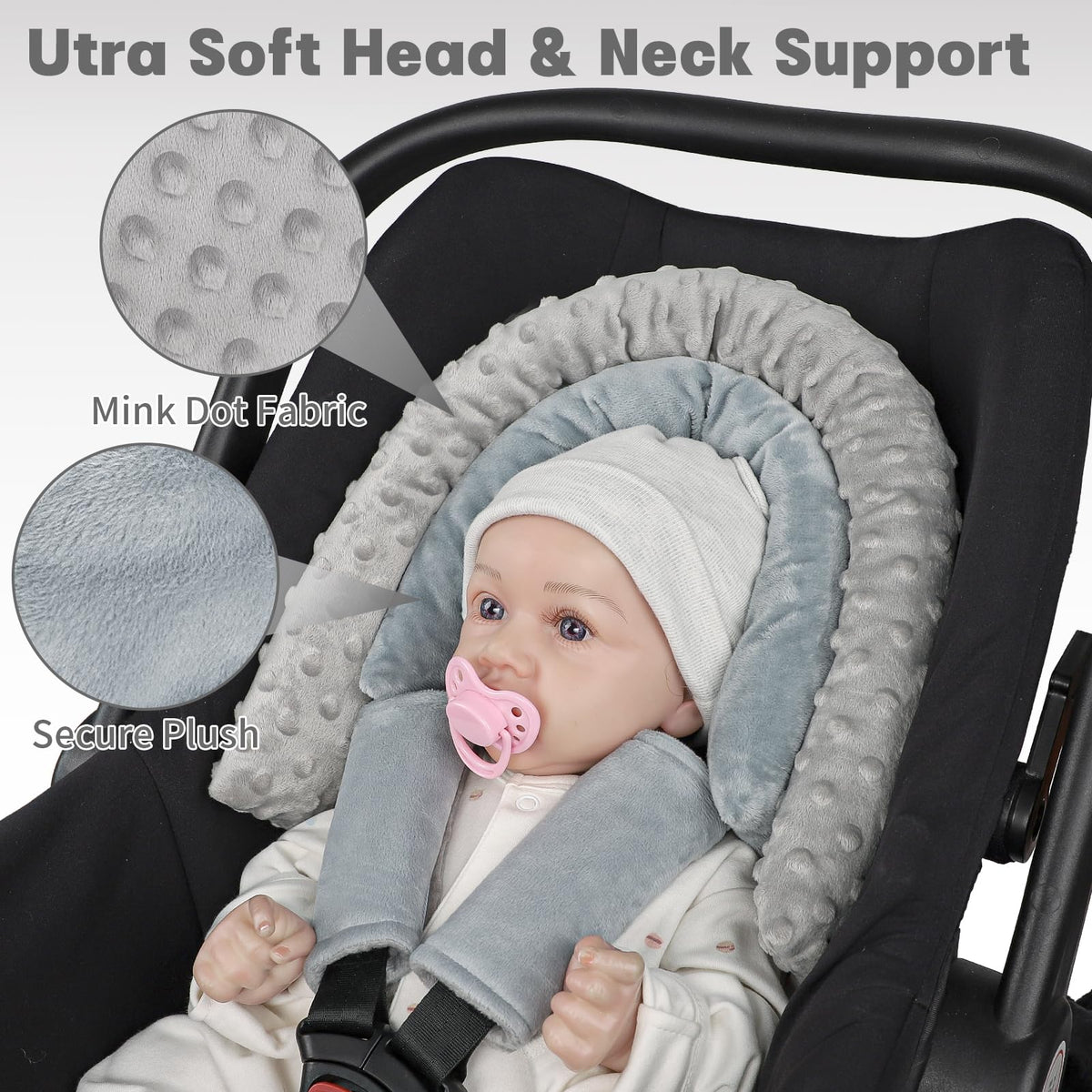 HNHUAMING Infant Car Seat Insert - Grey view 4