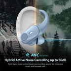 Active Noise Cancelling Ear Buds Wireless Bluetooth Headphones 80H Playtime Display Charging Case 50dB ANC Over - Sierra Blue view 1