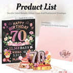 Aiunmiol 70th Birthday Card for Women Her, Large 3D Pop Up 70th Birthday cards for Mom Grandma, Happy 70 Year Old (Pack of 2)