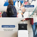 BEDELITE Travel Blanket with Bag, Jacquard Fleece Blanket 65"x40" - Black view 3