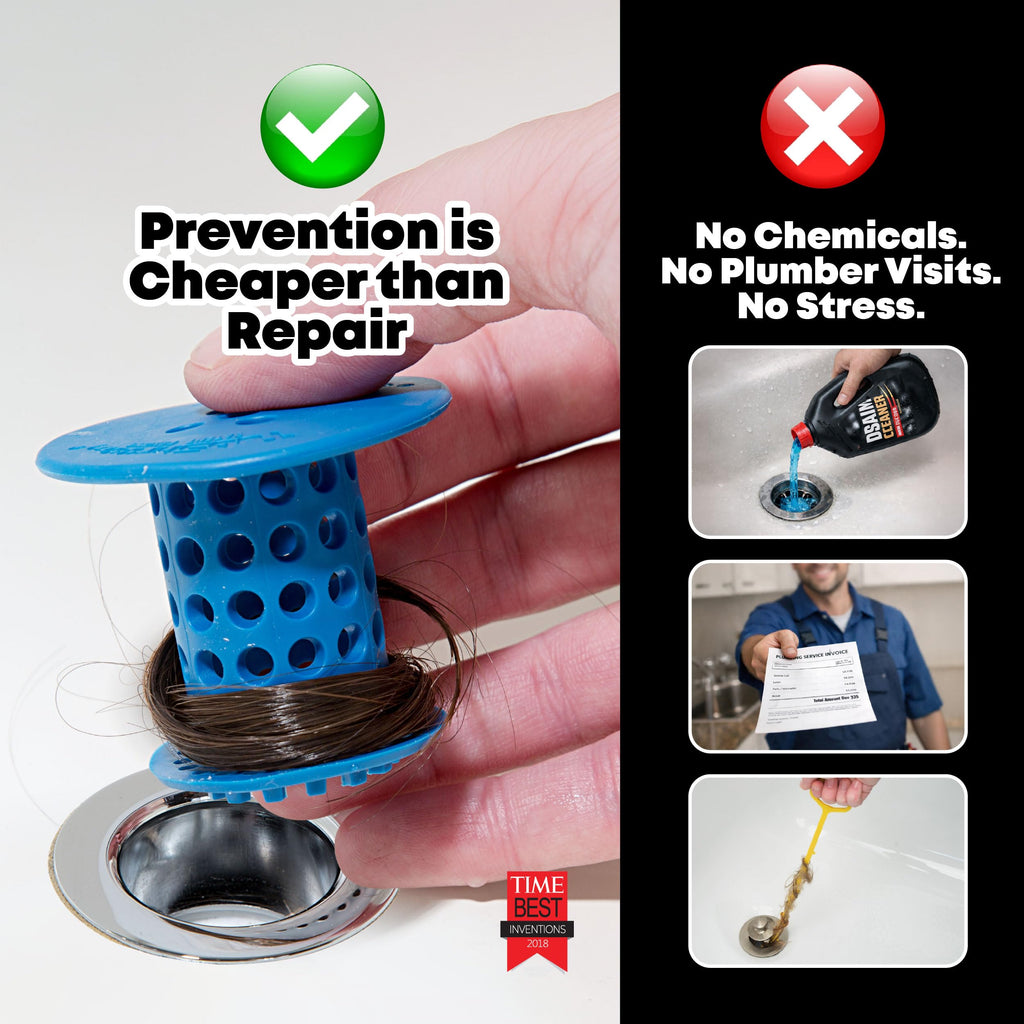 TubShroom The Revolutionary Tub Drain Protector Hair - Blue view 5