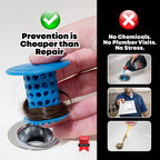 TubShroom The Revolutionary Tub Drain Protector Hair - Blue view 5