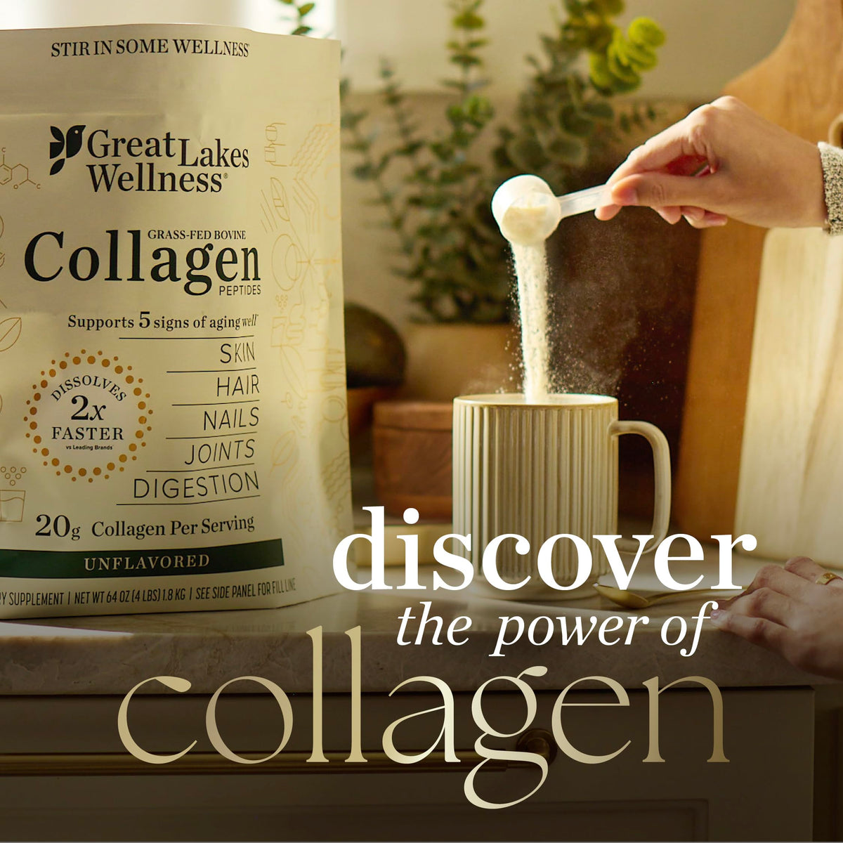 Great Lakes Wellness Collagen Peptides Powder, Unflavored