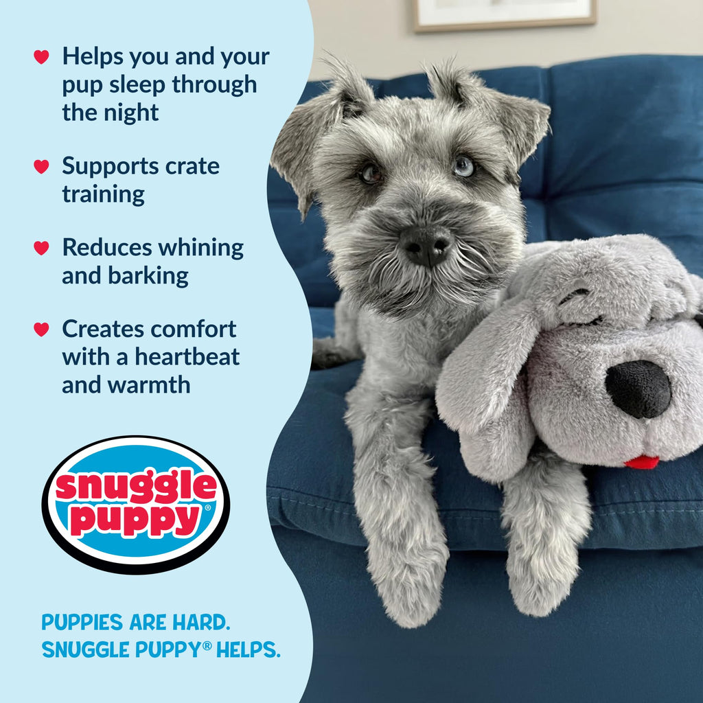 Snuggle Puppie Snuggle Puppy Heartbeat Toy, Calming Comfort, Medium Breeds - – Gray