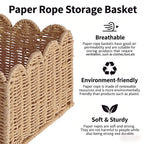 Quincry Scalloped Wicker Shelf Basket - view 3