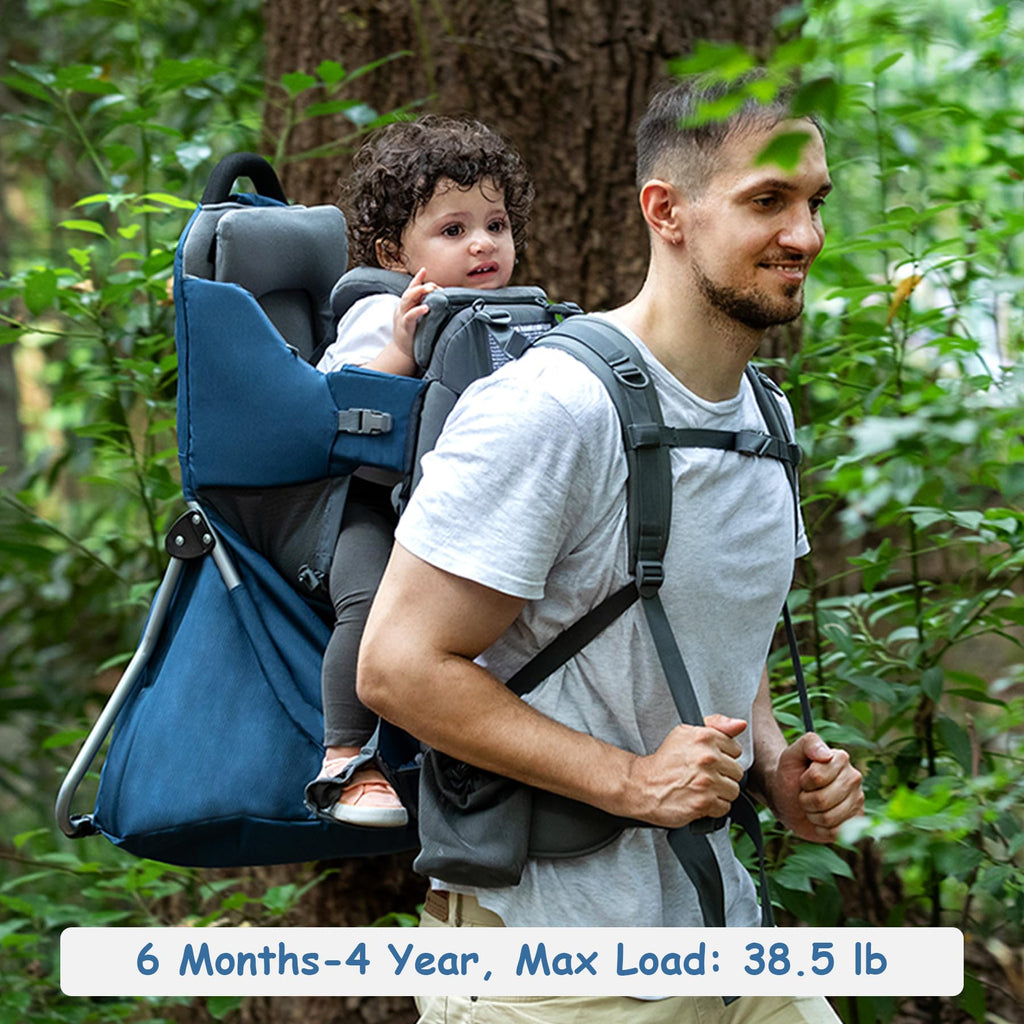 WIPHA Toddler Hiking Backpack Carrier - Navy Blue view 5