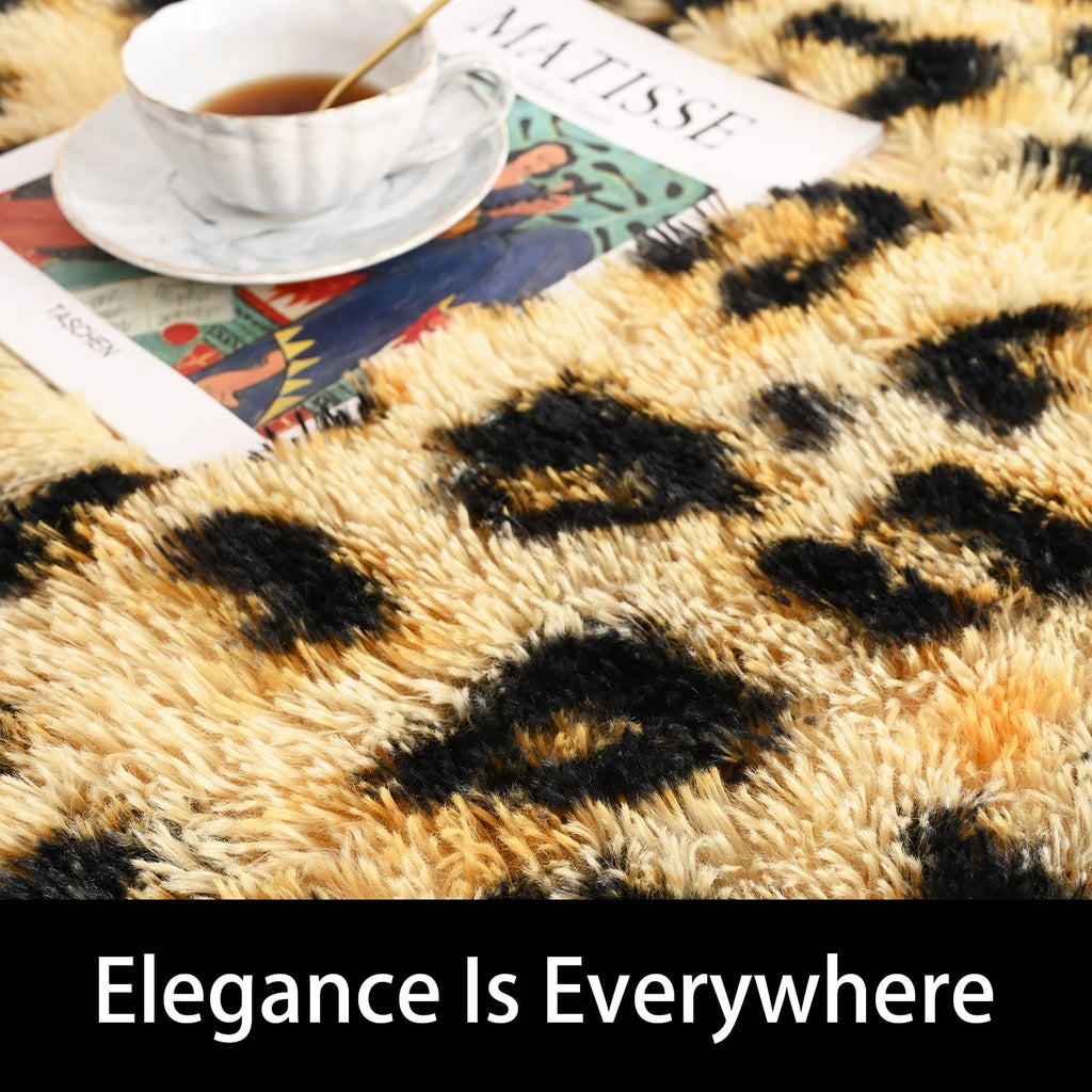 Amearea Leopard Area Rug - Khaki / 2' X 6' (Runner) view 7