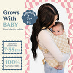 Ergonomic Hip-Healthy Baby Carrier, Front and Back Carry, 7-35 lbs - Almond Check view 2