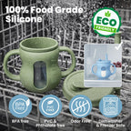 QECOS Silicone Sippy Training Cups with Straw 2-Pack, 6 oz Leak Proof Toddler Cups for (additional view 5)