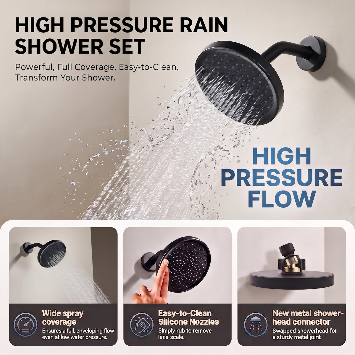 FROPO Shower Tub Faucet - Matte Black view 3