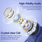 Active Noise Cancelling Ear Buds Wireless Bluetooth Headphones 80H Playtime Display Charging Case 50dB ANC Over - Blue view 7