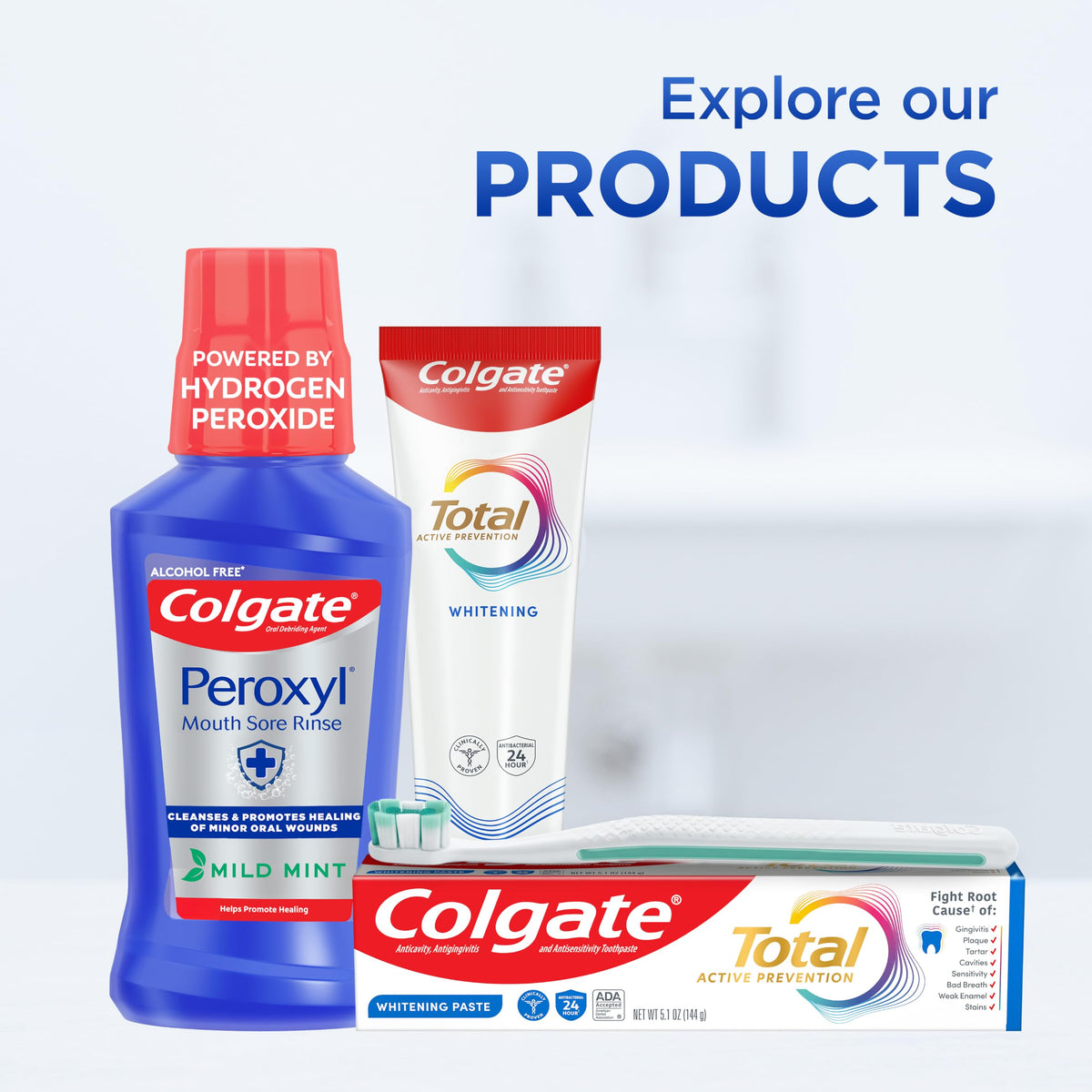 Colgate Peroxyl Antiseptic Mouth Sore Rinse, Alcohol Free, Mint, 16.9 fl oz (additional view 9)