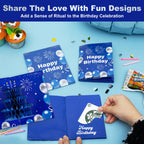 Marhpveua 6 Slots 3D Honeycomb Birthday Money Card Holder - Blue view 4
