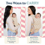 Ergonomic Hip-Healthy Baby Carrier, Front and Back Carry, 7-35 lbs - Almond Check view 4