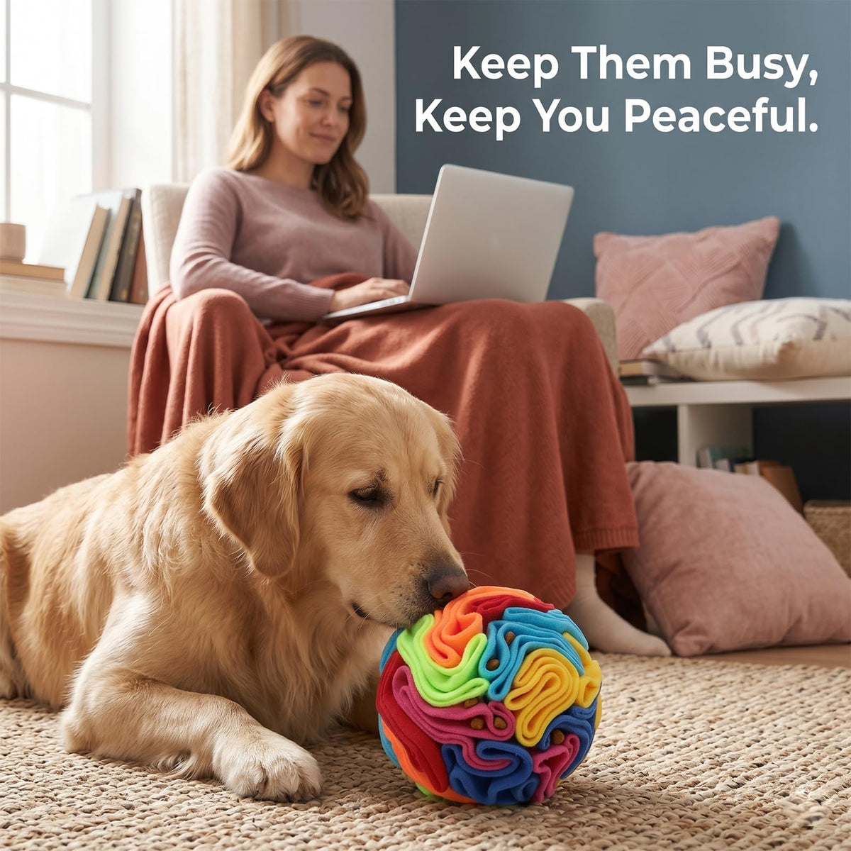 Adorepaw Snuffle Ball for Dogs - Rainbow / Small view 3
