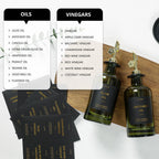Olive Oil Dispenser for Kitchen, 2-Pack 12oz Glass Bottle - Olive-Green&Gold Labels view 4