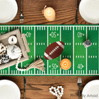 Artoid Mode Touch Down American Football Court Table Runner, Rugby Boy Fall Birthday Party Kitchen Dining Table