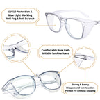 Alsenor Safety Glasses Anti Fog Goggles Protective Eyewear Blue Light Blocking Anti Dust UV Protection Glasses For Men Women - 2 Pack (Blue + Clear) view 2
