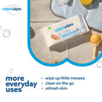 WaterWipes Sensitive+ Newborn & Baby Wipes, 3-In-1 Cleans, Cares, Protects, 99.9% Water, Unscented & Hypoallergenic (Pack of 5)