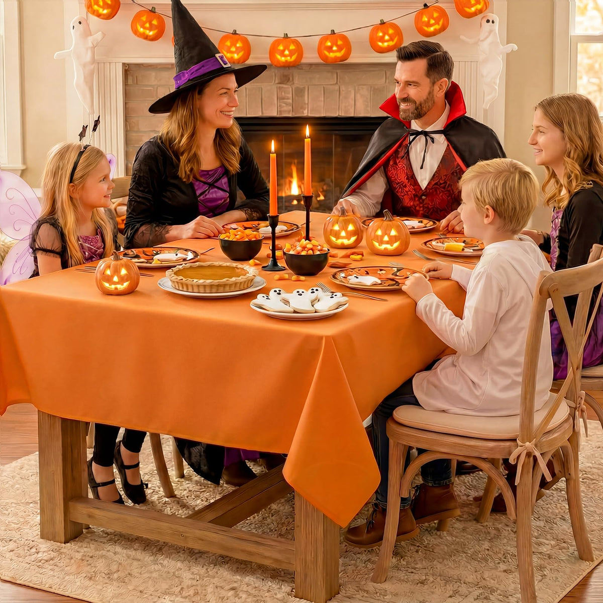 Softalker Rectangle Tablecloth - Orange / 52" x 70" (Rectangular) view 4