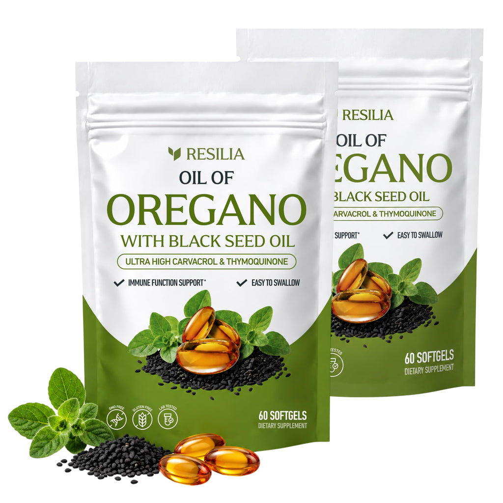Resilia Oil Of Oregano Softgels with Black Seed Oil - 120 Softgels