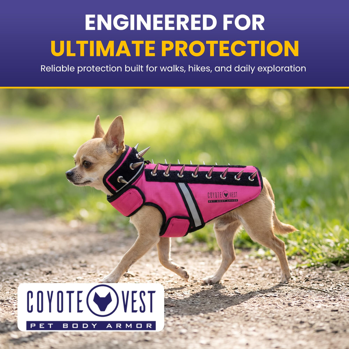 CoyoteVest SpikeVest Dog Harness, XXS, Yellow - view 2