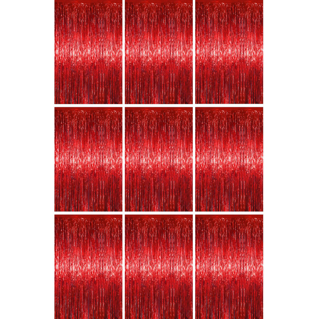Voircoloria Foil Fringe Backdrop Curtains, 3.3x6.6ft