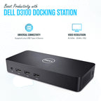 Koncept Dell D3100 USB 3.0 Docking Station, 65W 4K Triple Display Dual Monitor Dock