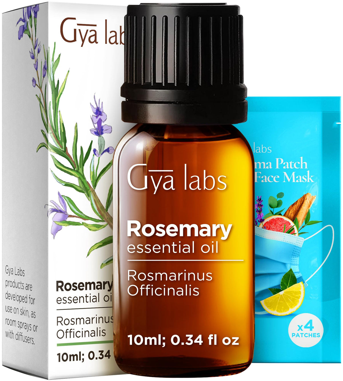 Gya Labs Rosemary Essential Oil for Skin, Hair & Diffuser - 0.34 Fl Oz (EOS-RMA-010M)