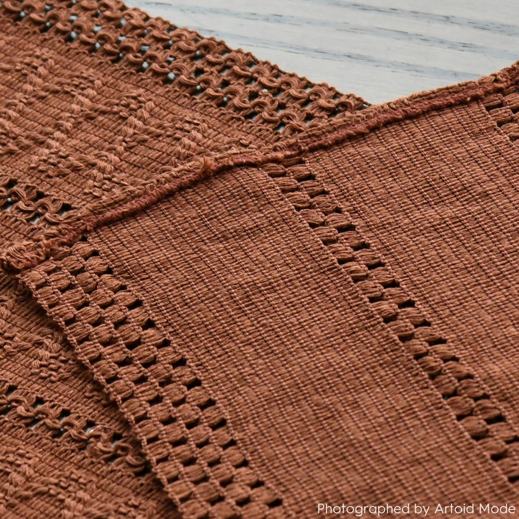 Artoid Woven Farmhouse Hollow Table Runner - Caramel / 12" x 60", Table Runner view 7