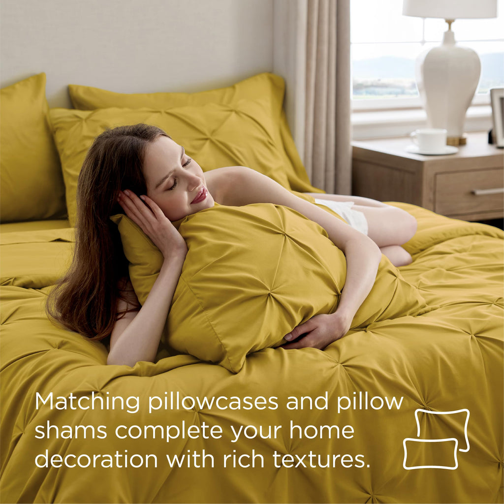 Bedsure Comforter Set & Sheet Set Bedding Set - 32 - Mustard Yellow / Full view 7