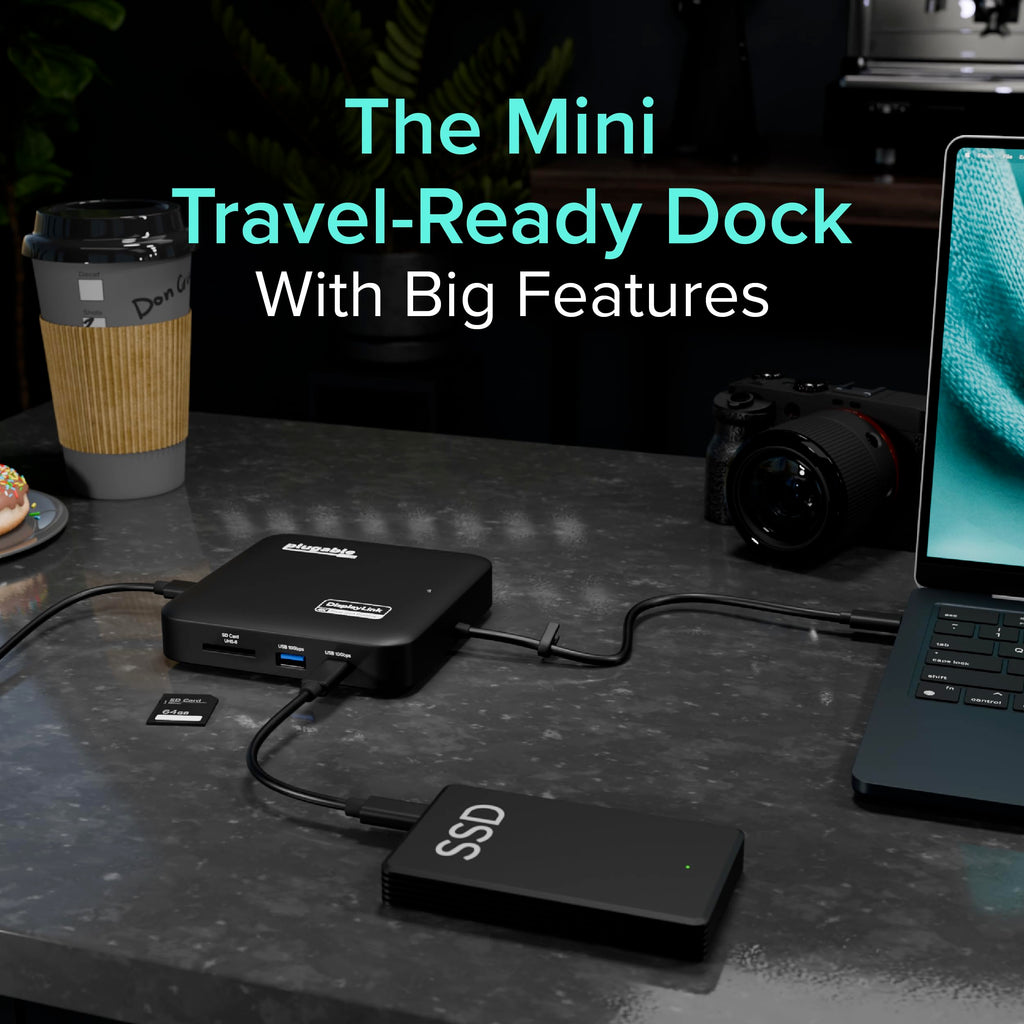 Plugable 7-in-1 USB-C DisplayLink Dock, Dual 4K 60Hz HDMI, 100W PD Charging (additional view 6)