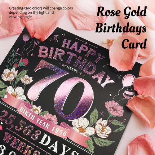 Aiunmiol 70th Birthday Card for Women Her, Large 3D Pop Up 70th Birthday cards for Mom Grandma, Happy 70 Year Old (Pack of 2)
